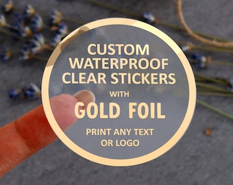 Custom Logo Stickers Waterproof Clear or White Vinyl Round Business Labels Foil Product labels Branding Stickers for Packaging