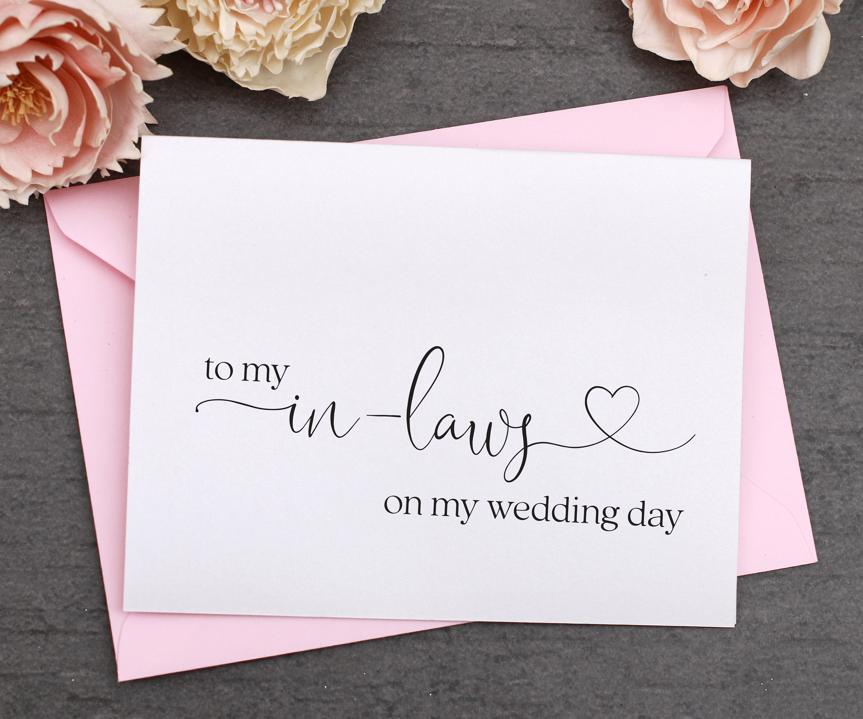 To my In Laws On My Wedding Day Card In Laws Wedding Card To Etsy