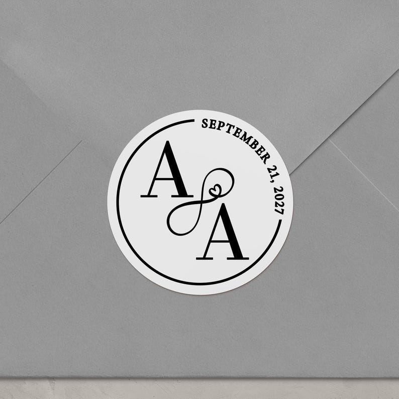 Adesivi trasparenti per matrimoni con lamina d'oro, sigilli personalizzati per buste con monogramma e simbolo dell'infinito per bomboniere, etichette adesive per bicchieri immagine 3