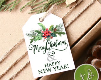 Rustieke kerstcadeaukaartjes, groenblijvende cadeaukaartjes voor de feestdagen