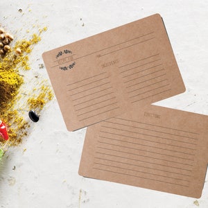 Set di 72 carte di ricette artigianali 4x6, carte di scatole di ricette, carte di ricette nuziali, ricette Kraft Idea regalo di nozze carina festa nuziale rustica