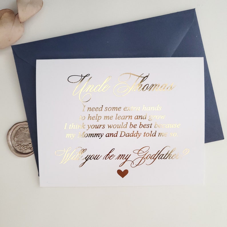Personalized Gold Will You Be My Godfather Proposal Card - Etsy