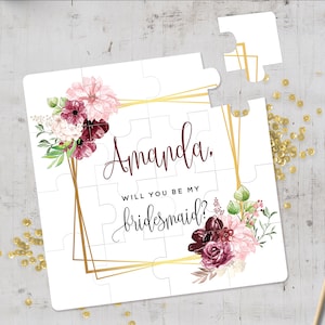 Bridesmaid Proposal Will You Be My Bridesmaid Puzzle, Bridesmaid Gift, Be My Flower Girl Cute Gift Maid of Honor Gift Proposal Modern - 5