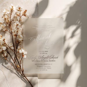 Frosted Quinceañera Invitation with Rose Gold Foil Print – Elegant 15th Birthday Invite image 3