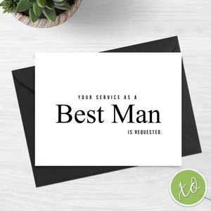 Votre service en tant que meilleur homme est demandé Carte de proposition Meilleur homme Carte pour meilleur homme Carte personnalisée Votre service est demandé Cadeau meilleur homme