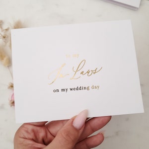 Carte pour beaux-parents le jour de mon mariage, carte pour beaux-parents le jour du mariage, carte pour le jour du mariage, carte de remerciement pour mariage, carte de la mariée, du marié