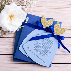 Brautjungfer Karte, Blau und Gold, werden Sie meine Brautjungfer Karte sein, Brautjungfer Vorschlag, fragen Sie Brautjungfer, Braut Stamm Karten, seien Sie meine Brautjungfer