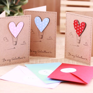 Biglietti di San Valentino per bambini Buon San Valentino Bomboniere per bambini per scambi scolastici in classe Biglietti, buste e adesivi per mongolfiere di San Valentino