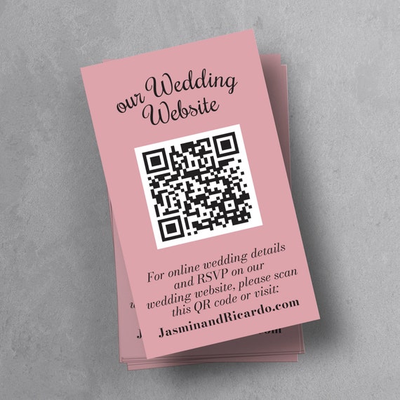 QR Code Wedding Website Cards Gold Foiled Wedding Website 