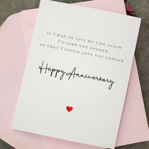 Biglietto di auguri di buon anniversario per fidanzato, marito, romantico biglietto di anniversario "Ti troverei prima", biglietto di anniversario per fidanzata, biglietto di partner