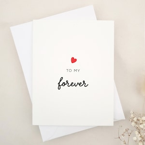 Carte Pour toujours, carte de Saint-Valentin, carte Je t'aime, carte de mariage de la mariée ou du marié, carte de petit ami, carte de mari, carte de femme