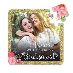 Bridesmaid Proposal Puzzle Card Funny Will You Be My Bridesmaid Puzzle Unique Bridesmaid Gift Photo Puzzle Custom Bridesmaid Photo Gift image 3