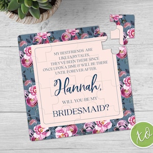 Best Friend Bridesmaid Proposal Bridesmaid Gift Floral Will You Be My Bridesmaid Puzzle Maid of Honor Proposal Will You Be My Maid of Honor
