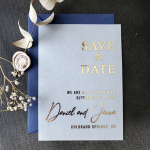 Modern Save the Dates for Hochzeit, Pergament Hochzeit Save the Date Einladungen, Gold Save the Dates für Hochzeiten personalisiert, Rosegold einladen