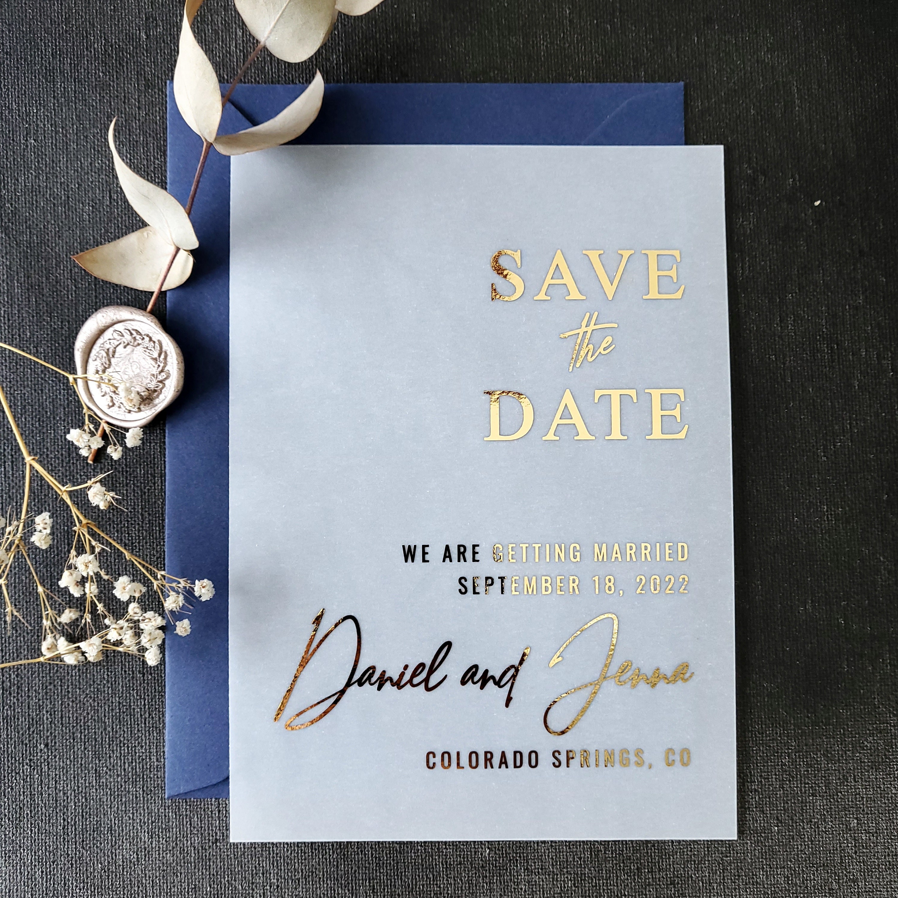 25 Elegant Gold Dots Save The Date Cards for Wedding, Engagement, Anniversary, Baby Shower, Birthday Party, Save The Dates Postcard Invitations Simple