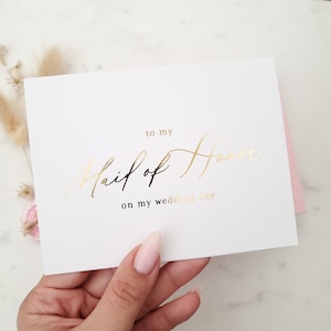 To my Maid of Honor Card, Wedding Party Cards, To my Maid of Honour on my Wedding Day Card, Maid of Honour Thank you Card, Wedding Day Cards image 1