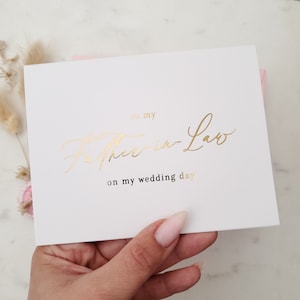 À mon beau-père le jour de mon mariage, carte de mariage, carte de la mariée, le jour de mon mariage, remerciement pour mariage, beaux-parents