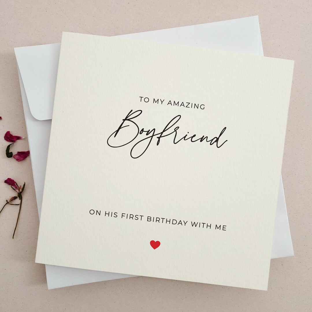 Birthday Card for Boyfriend, First Birthday Together, Happy Birthday
