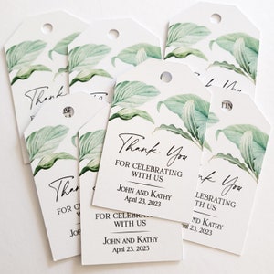 Greenery Elegant Thank you Wedding Favor Tags, Personalized Wedding Gift Tags, Rustic Wedding Tags, Botanical Thank You Favour Hang Tags image 6