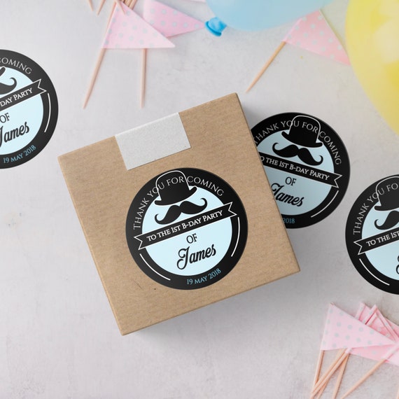 Pegatinas personalizadas para el primer cumpleaños del niño, etiquetas para  el primer cumpleaños de nuestro hombrecito, pegatinas para la fiesta del