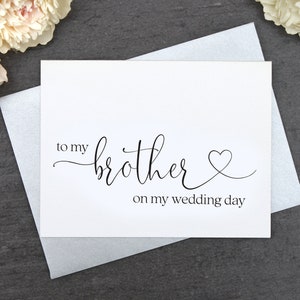Aan mijn broer op mijn trouwkaart Bedankkaart Aan mijn broer op mijn trouwdag Notitiekaart bruiloftsfeest Bedankkaart