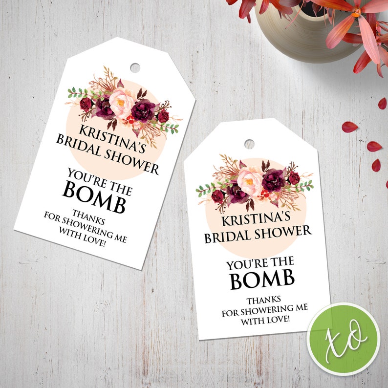 Bath Bombs Favors You're The Bomb Gift Tags Custom Bath | Etsy