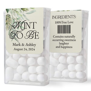 Greenery Tic Tac Stickers for Wedding Favors, Mint to Be Wedding Favor Labels, Personalized Green Fairy Tale Bridal Shower Engagement Favors