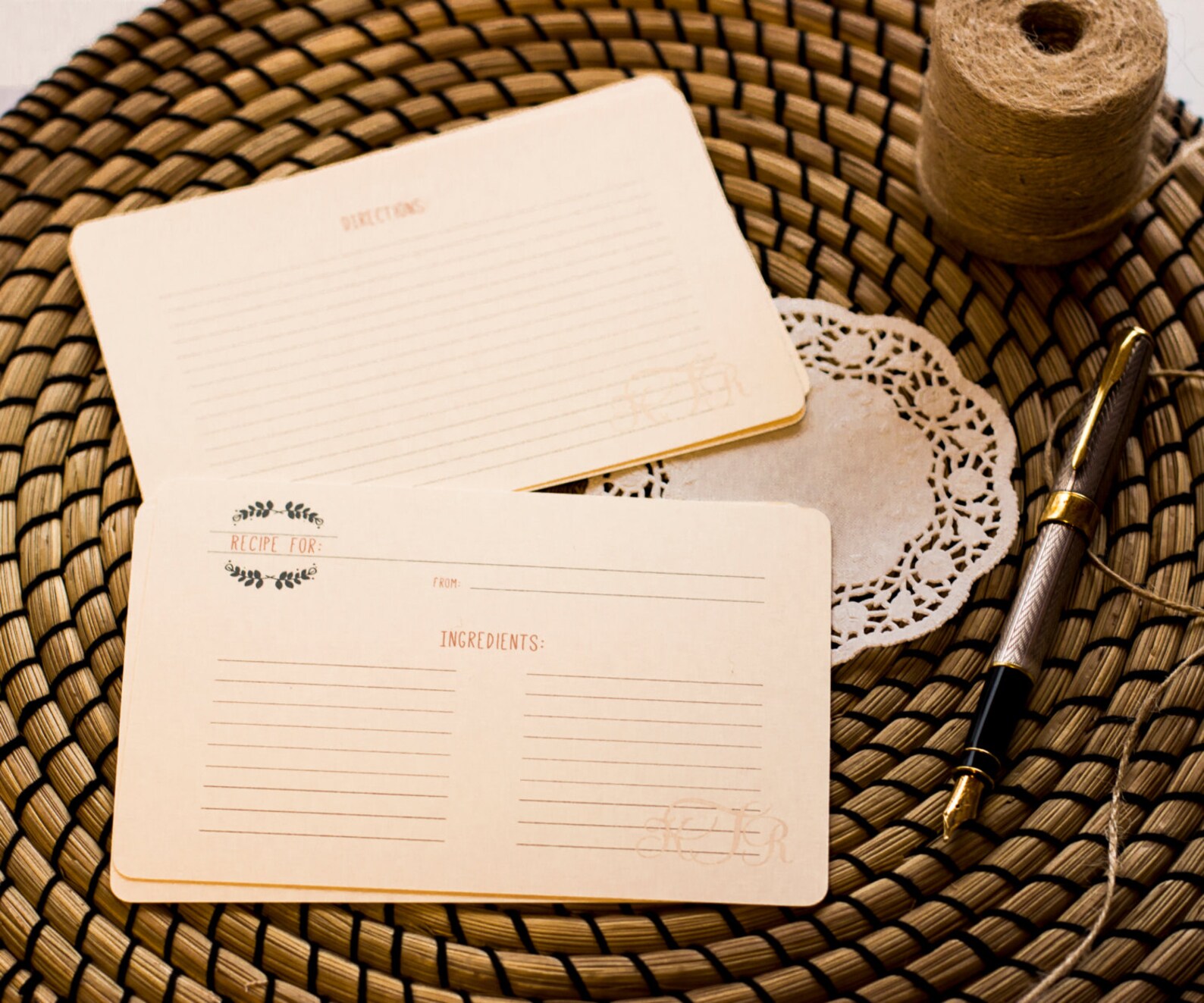 monogram-recipe-cards-personalized-recipe-cards-bridal-shower-etsy