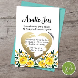 Serez-vous ma marraine ? Carte à gratter Carte tante Proposition marraine Cadeau marraine Carte personnalisée parrain et marraine Baptême première communion
