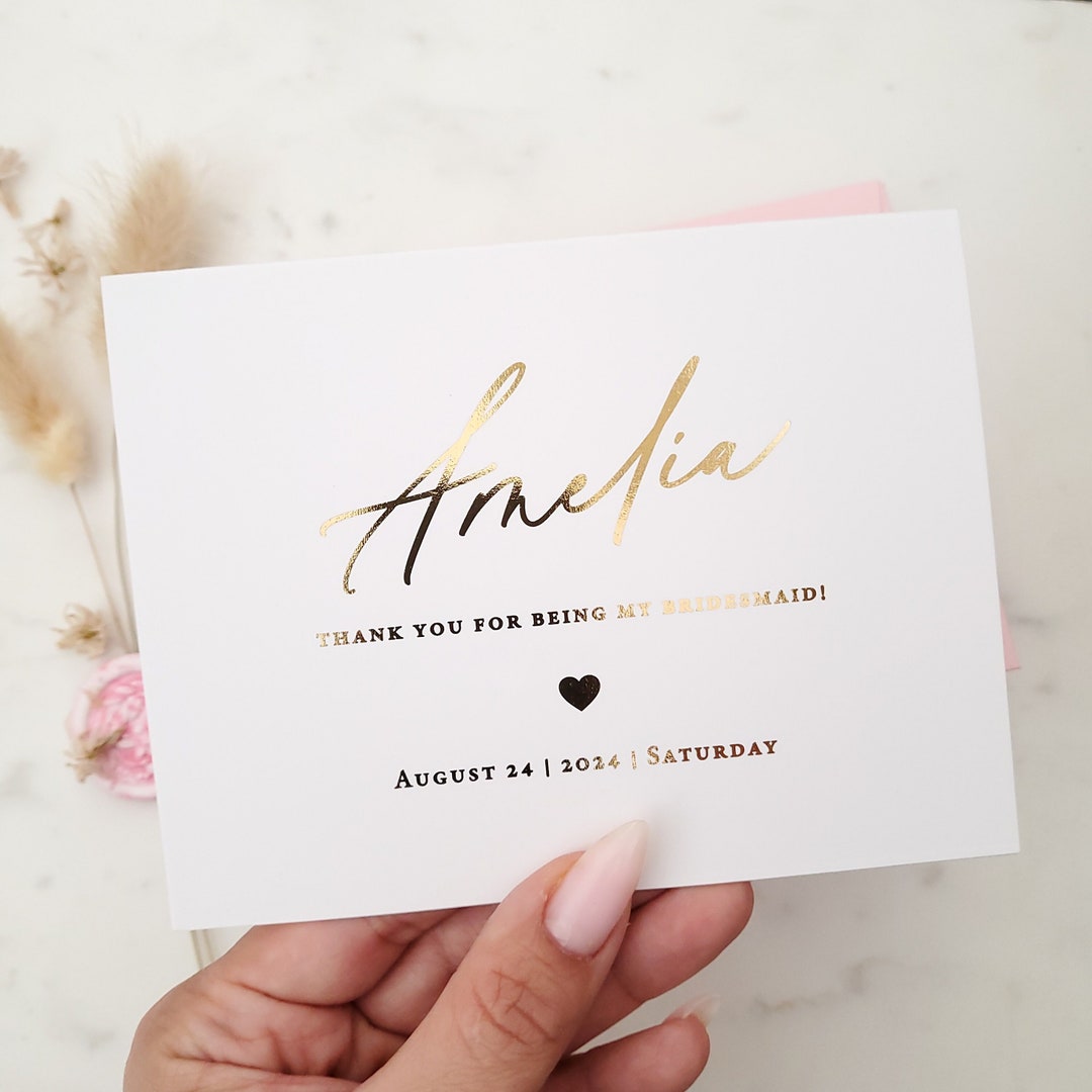 Thank You for Being My Bridesmaid Cards, Bridesmaid Gifts, Personalized Bridesmaid Card, Bridesmaid Gifts Ideas for Wedding Day... 