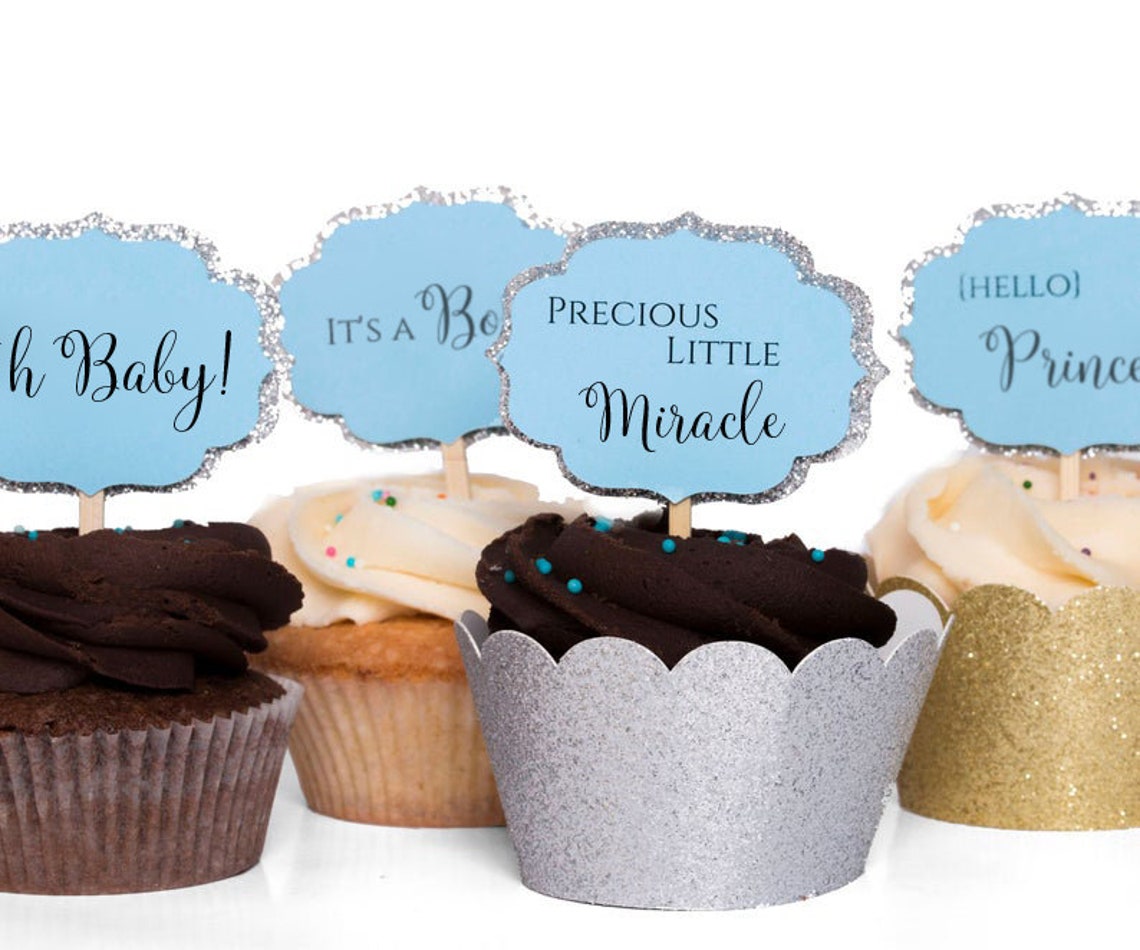 Baby Shower Cupcake Toppers, Printable Cupcake Toppers, Baby Deer