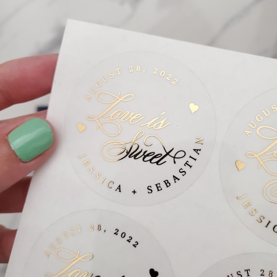 Real Foil Wedding Stickers, Wedding Favor Labels, Foiled Envelope Seal  Stickers, Customized Wedding Labels, -  Hong Kong