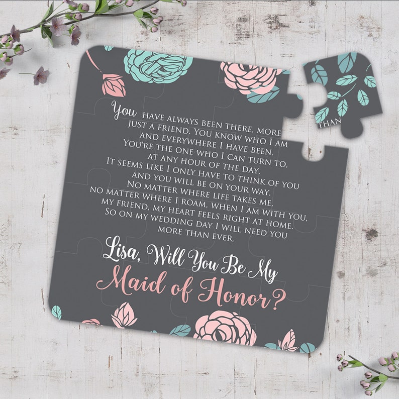 Maid of Honor proposal Will You Be My Maid of Honor Puzzle Chalkboard Maid of Honor Gift Maid of Honor Puzzle Ask Maid of Honor Sister image 1