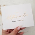 Mother in Law Wedding Day Card: Elegant Calligraphy, Foil Options product logo