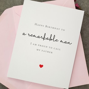 Tarjeta de cumpleaños para papá, tarjeta de feliz cumpleaños para papá, feliz cumpleaños para un hombre extraordinario, tarjeta de cumpleaños para papá, tarjeta de cumpleaños para papá de un hijo o hija