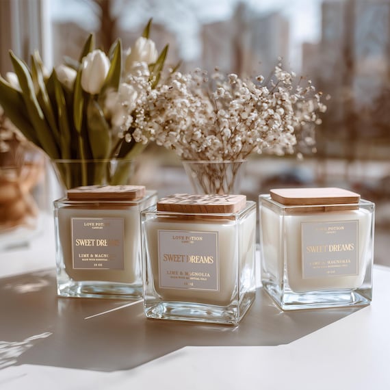 Custom Candle Labels: Gold Foil, Clear or White Vinyl Stickers