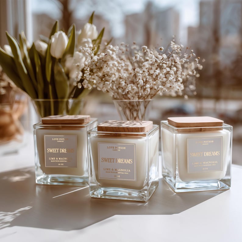 Custom Candle Labels: Gold Foil, Clear or White Vinyl Stickers image 1