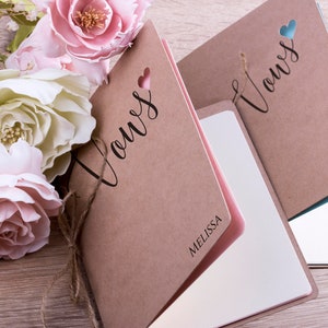 Personalized Wedding Vow Books: Rustic Kraft Paper, Set of 2