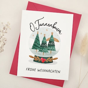 Carte Frohe Weihnachten, carte de Noël en allemand, O Tannenbaum Karte, voeux de Noël, Fröhliche Weihnachten Karte, carte de joyeux Noël