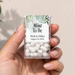Mint to be Tic Tac Stickers Personalized Tic Tac Thank you Labels Botanical, Eucaliptus Favor Mints Stickers for Wedding, Engagement