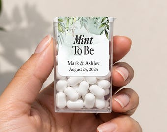 Mint to be Tic Tac Stickers Personalized Tic Tac Thank you Labels Botanical, Eucaliptus Favor Mints Stickers for Wedding, Engagement