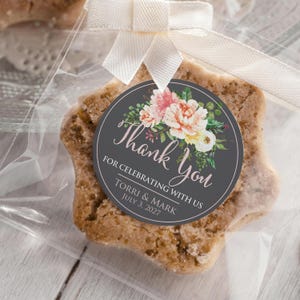 Hochzeitsbevorzugungs-Aufkleber, personalisierte Blumen-Dankeschön-Etiketten für Geschenke und Verpackung, Brautduschenbevorzugung Bild 6