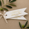 Wedding Thank You Tags for Favors, Gold Foil Personalized Tags for Wedding Favors, Flag Shape Bridal Shower Thank You Gift Tags product logo