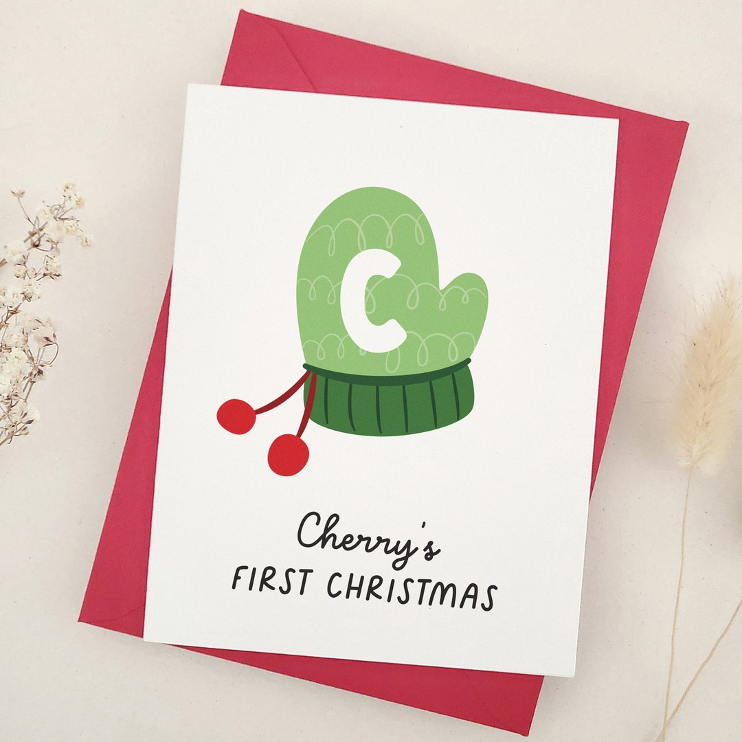 1st Christmas Card, Baby Girl 1st Christmas Gift, Baby Boy 1st