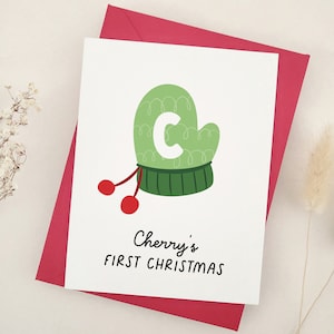 1st Christmas Card, Baby Girl 1st Christmas Gift, Baby Boy 1st Christmas Card, Personalised Christmas Card For Baby, First Christmas Card
