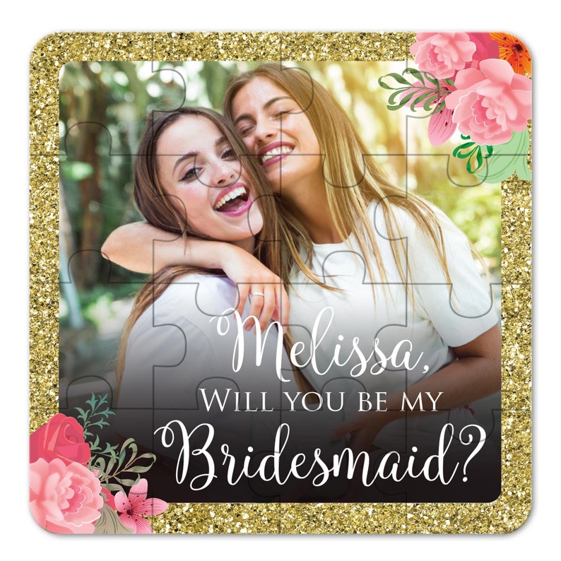 Bridesmaid Proposal Puzzle Card Funny Will You Be My Bridesmaid Puzzle Unique Bridesmaid Gift Photo Puzzle Custom Bridesmaid Photo Gift image 2