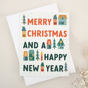 Buon Natale e Felice Anno Nuovo, Biglietto di Natale, Carino Biglietto di Natale per Amici, Genitori, Buono Regalo di Natale, Buoni Regalo di Natale