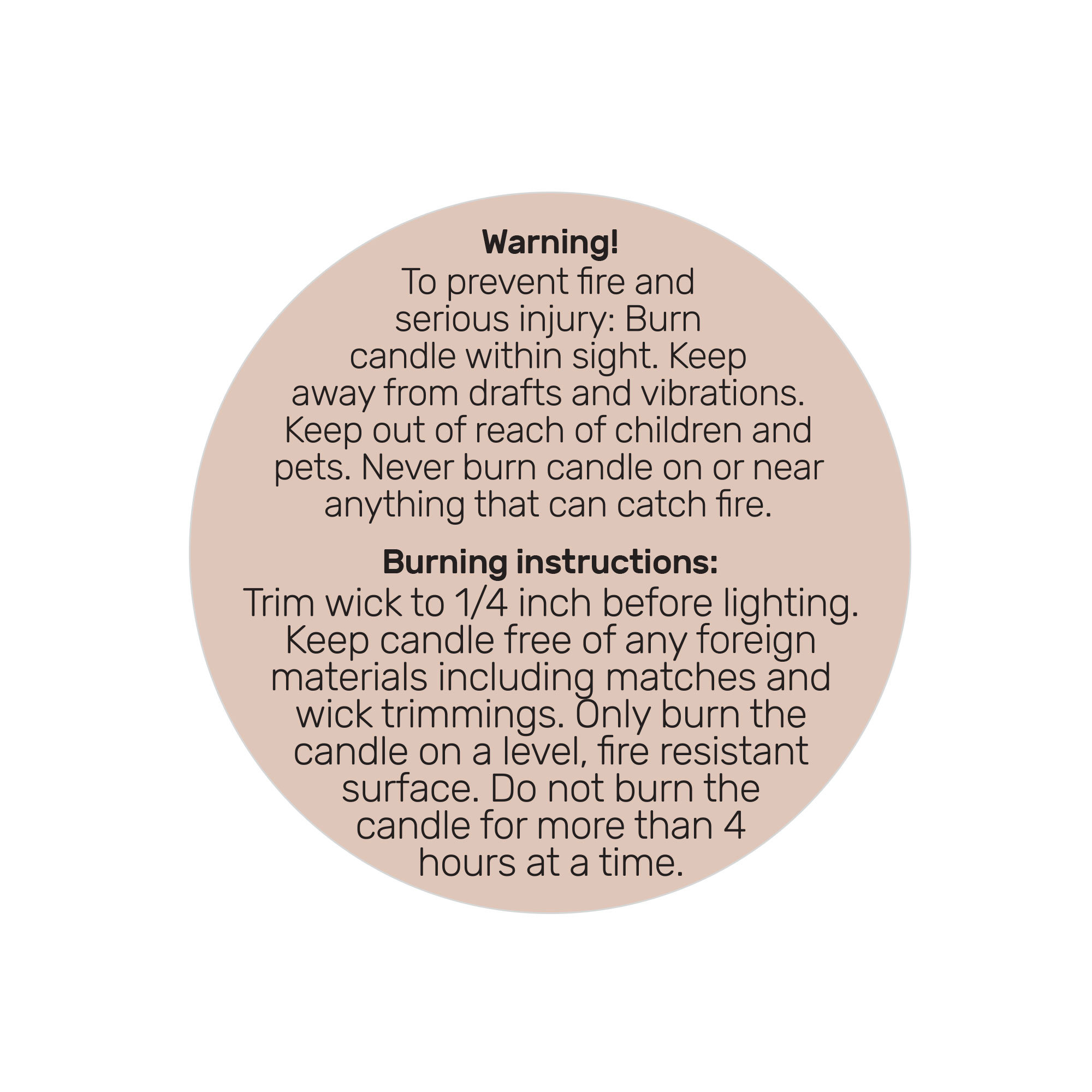 Candle Warning Labels Round Candle Safety Labels Sticker For - Temu Italy