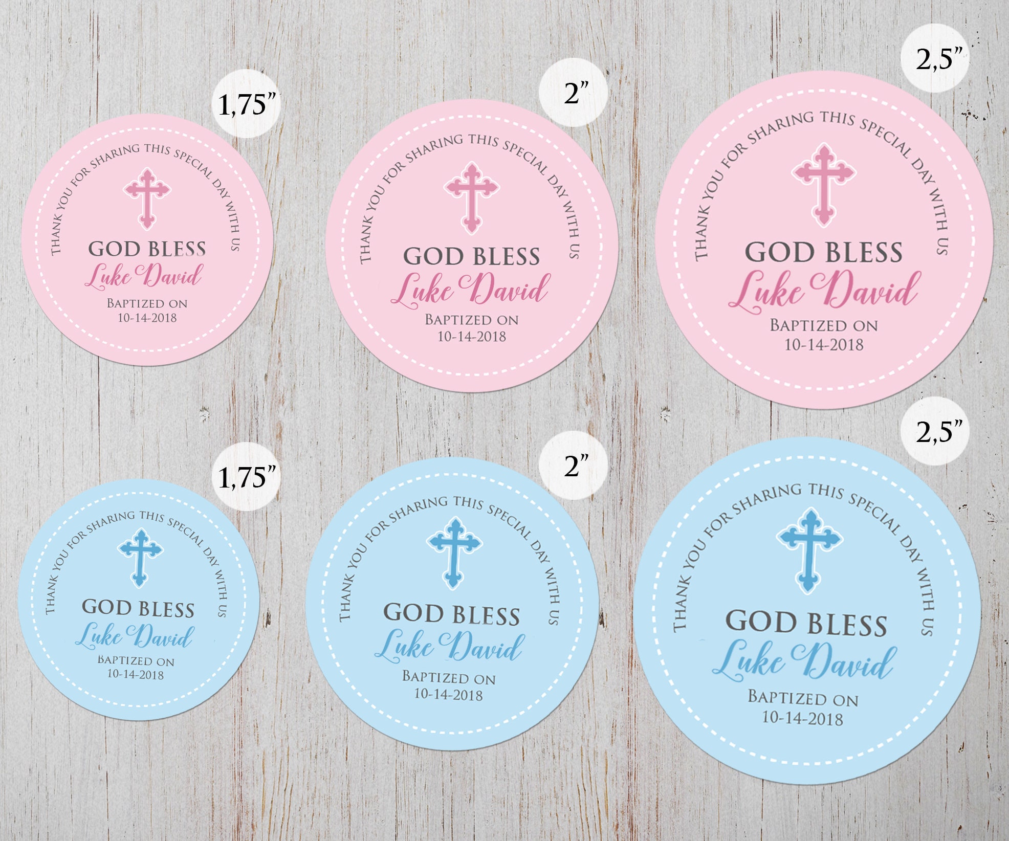 Personalized Baptism Stickers Baby Boy Baptism Labels Baby Etsy Canada