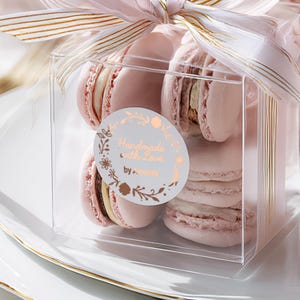Custom Foiled Handmade With Love Label Stickers with Floral Frame image 2
